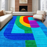 Cheerful Rainbow Typography Motif(Blue)