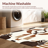 Ultra Soft Area Rug, Non Slip, Stain Resistant, Washable Area Rugs for Living Room, Bedroom, Waterproof Abstract Animal Inspired Design Beige & Brown(Beige)