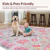 Ultra Soft Area Rug, Non Slip, Stain Resistant, Washable Area Rugs for Living Room, Bedroom, Vibrant Boho Starburst Design(Gray)