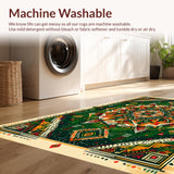 Ultra Soft Area Rug, Non Slip, Stain Resistant, Washable Area Rugs for Living Room, Bedroom, Ornate Medallion Bedroom Rug for Pet Owners(Green)