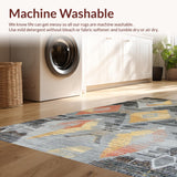 Ultra Soft Area Rug, Non Slip, Stain Resistant, Washable Area Rugs for Living Room, Bedroom, Artistic Abstract Earthy Tones(Gray)