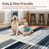 Ultra Soft Area Rug, Non Slip, Stain Resistant, Washable Area Rugs for Living Room, Bedroom, Modern Charcoal and Pearl Striped Rug(Gray)