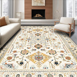 Ultra Soft Area Rug, Non Slip, Stain Resistant, Washable Area Rugs for Living Room, Bedroom, Elegant Beige Boho Rug for Living Room(Beige)
