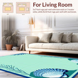 Ultra Soft Area Rug, Non Slip, Stain Resistant, Washable Area Rugs for Living Room, Bedroom, Tranquil Blue Ombre Texture(Blue)