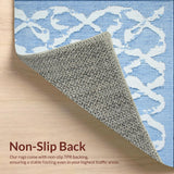 Ultra Soft Area Rug, Non Slip, Stain Resistant, Washable Area Rugs for Living Room, Bedroom, Elegant Scalloped Bow Rug With Preppy Aesthetic For Chic Home Decor(Blue)