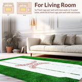 Ultra Soft Area Rug, Non Slip, Stain Resistant, Washable Area Rugs for Living Room, Bedroom, Circular Dynamic White Scheme(White)
