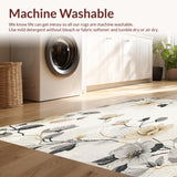 Vintage Floral with Smoky Gray and Warm Beige Abstract Petals(Beige)