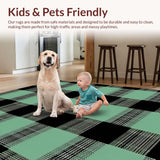Ultra Soft Area Rug, Non Slip, Stain Resistant, Washable Area Rugs for Living Room, Bedroom, Timeless Farmhouse Plaid Appeal(Gray)