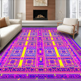 Ultra Soft Area Rug, Non Slip, Stain Resistant, Washable Area Rugs for Living Room, Bedroom, Colorful Geometric Pop Art Pattern(Purple)