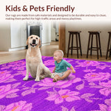 Ultra Soft Area Rug, Non Slip, Stain Resistant, Washable Area Rugs for Living Room, Bedroom, Charming Soft Pastel Aesthetic(Purple)