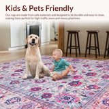 Ultra Soft Area Rug, Non Slip, Stain Resistant, Washable Area Rugs for Living Room, Bedroom, Chic Vintage Botanical Elegance(Ivory)