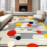 Ultra Soft Area Rug, Non Slip, Stain Resistant, Washable Area Rugs for Living Room, Bedroom, Whimsical Multi-Colored Polka Dot Delight(Yellow)