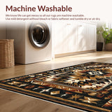 Ultra Soft Area Rug, Non Slip, Stain Resistant, Washable Area Rugs for Living Room, Bedroom, Dynamic High-Contrast Lattice Art(Black)