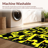 Ultra Soft Area Rug, Non Slip, Stain Resistant, Washable Area Rugs for Living Room, Bedroom, Contemporary Minimalist Cat Design(Black)