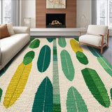 Ultra Soft Area Rug, Non Slip, Stain Resistant, Washable Area Rugs for Living Room, Bedroom, Tropical Surfboard Pattern with Palm Leaf Accents(Green)