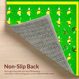 Ultra Soft Area Rug, Non Slip, Stain Resistant, Washable Area Rugs for Living Room, Bedroom, Bold Eclectic Wildlife Pattern(Green)