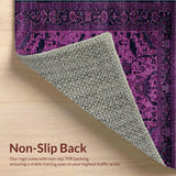 Ultra Soft Area Rug, Non Slip, Stain Resistant, Washable Area Rugs for Living Room, Bedroom, Classic Monochrome Trellis Features(Purple)