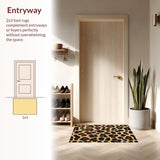 Ultra Soft Area Rug, Non Slip, Stain Resistant, Washable Area Rugs for Living Room, Bedroom, Exotic Brown Animal Print Bedroom Area Carpet(Beige)