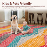 Ultra Soft Area Rug, Non Slip, Stain Resistant, Washable Area Rugs for Living Room, Bedroom, Elegant Reversible Striped Design(Yellow)