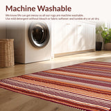 Ultra Soft Area Rug, Non Slip, Stain Resistant, Washable Area Rugs for Living Room, Bedroom, Artful Retro Motif Arrangement(Brown)