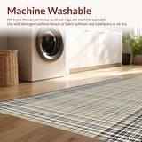 Ultra Soft Area Rug, Non Slip, Stain Resistant, Washable Area Rugs for Living Room, Bedroom, Luxurious Minimalist Tiled Motif(Beige)