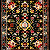 Distressed Vintage Flower Motif(Black)