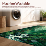 Ultra Soft Area Rug, Non Slip, Stain Resistant, Washable Area Rugs for Living Room, Bedroom, Rustic Forest Canopy Aesthetic(Green)