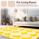 Ultra Soft Area Rug, Non Slip, Stain Resistant, Washable Area Rugs for Living Room, Bedroom, Bright Cheerful Coastal Touch(Yellow)