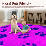 Ultra Soft Area Rug, Non Slip, Stain Resistant, Washable Area Rugs for Living Room, Bedroom, Vibrant Claw Print Decorative Theme(Pink)