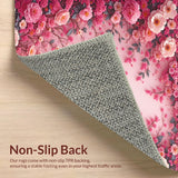 Ultra Soft Area Rug, Non Slip, Stain Resistant, Washable Area Rugs for Living Room, Bedroom, Pastel Coquette Rose Toilet Mat for Small Spaces(Pink)