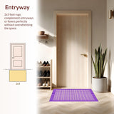 Ultra Soft Area Rug, Non Slip, Stain Resistant, Washable Area Rugs for Living Room, Bedroom, Elegant Symmetrical Purple Pattern(Purple)