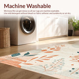 Ultra Soft Area Rug, Non Slip, Stain Resistant, Washable Area Rugs for Living Room, Bedroom, Rustic Low Pile Abstract Design(Beige)