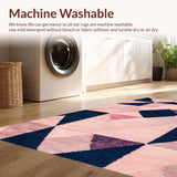 Ultra Soft Area Rug, Non Slip, Stain Resistant, Washable Area Rugs for Living Room, Bedroom, Navy Blue Yoga Mat Modern Area Carpet(Pink)
