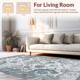 Ultra Soft Area Rug, Non Slip, Stain Resistant, Washable Area Rugs for Living Room, Bedroom, Rustic Gray Floral Reverie(Ivory)