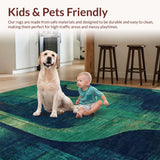 Ultra Soft Area Rug, Non Slip, Stain Resistant, Washable Area Rugs for Living Room, Bedroom, Aquatic Tentacle Masterpiece Rug With Artistic Whimsical Pattern(Blue)