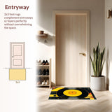 Ultra Soft Area Rug, Non Slip, Stain Resistant, Washable Area Rugs for Living Room, Bedroom, Groovy Retro Sonic Vibe(Black)