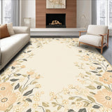 Ultra Soft Area Rug, Non Slip, Stain Resistant, Washable Area Rugs for Living Room, Bedroom, Chic Beige Showcasing Whimsical Floral Arrangement(Beige)