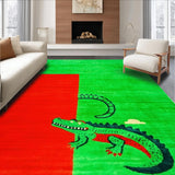 Ultra Soft Area Rug, Non Slip, Stain Resistant, Washable Area Rugs for Living Room, Bedroom, Charming Organic Animal Motif(Green)
