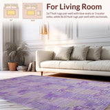 Ultra Soft Area Rug, Non Slip, Stain Resistant, Washable Area Rugs for Living Room, Bedroom, Coquette Ribbon Area Rug Sweet Lavish Aesthetic Accent Carpet(Purple)