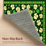 Ultra Soft Area Rug, Non Slip, Stain Resistant, Washable Area Rugs for Living Room, Bedroom, Elegant Seasonal Leaf Pattern(Green)