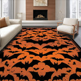 Ultra Soft Area Rug, Non Slip, Stain Resistant, Washable Area Rugs for Living Room, Bedroom, Playful Halloween Character Design(Orange)