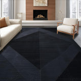 Ultra Soft Area Rug, Non Slip, Stain Resistant, Washable Area Rugs for Living Room, Bedroom, Chic Black Geometric Kids Playroom Car Rug(Black)
