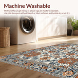 Ultra Soft Area Rug, Non Slip, Stain Resistant, Washable Area Rugs for Living Room, Bedroom, Soft Non-Slip Bedroom Rug with Intricate Pattern(White)