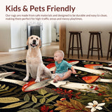 Ultra Soft Area Rug, Non Slip, Stain Resistant, Washable Area Rugs for Living Room, Bedroom, Nature-Inspired Rustic Decor(Red)