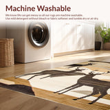 Ultra Soft Area Rug, Non Slip, Stain Resistant, Washable Area Rugs for Living Room, Bedroom, Vibrant Natural Wildlife Impression(Brown)