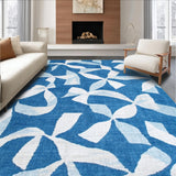 Ultra Soft Area Rug, Non Slip, Stain Resistant, Washable Area Rugs for Living Room, Bedroom, Sweet Cerulean Ribbon Accent Rug With Trendy Coquette Flair For Preppy Decor(Blue)