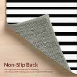 Ultra Soft Area Rug, Non Slip, Stain Resistant, Washable Area Rugs for Living Room, Bedroom, Monochrome Cabana Striped Woven Rug for Entryway Chic Home Decor(Black)