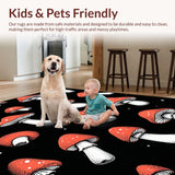 Ultra Soft Area Rug, Non Slip, Stain Resistant, Washable Area Rugs for Living Room, Bedroom, Elegant Black Memory Foam Office Floor Mat(Red)
