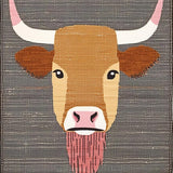 Whimsical Colorful Cow Character Design(Gray)