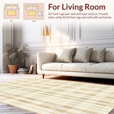 Adelaide Checkered Shag Area Mid Century Modern Beige Geometric(Beige)